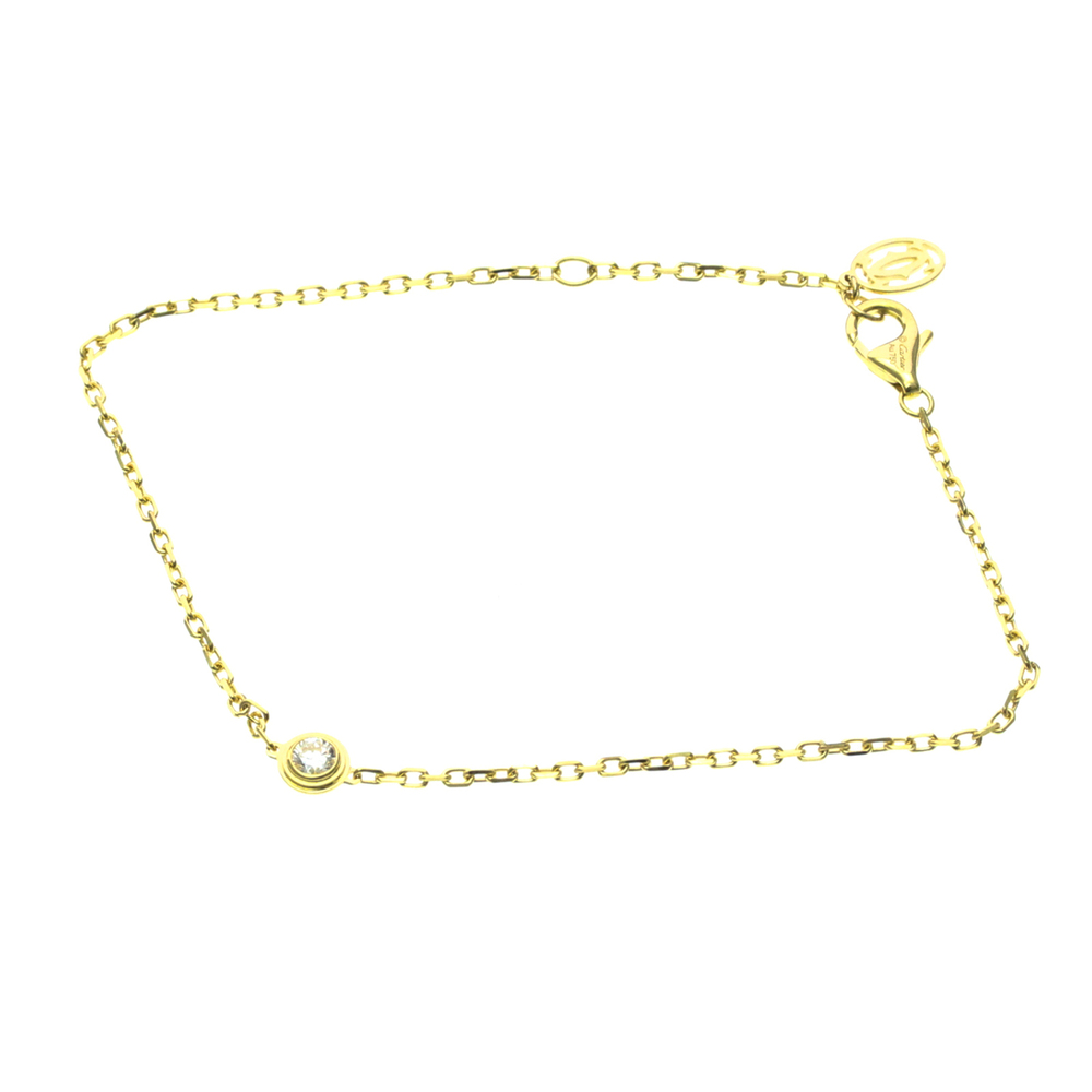 CARTIER 18k Gold Diamond Charm Bracelet